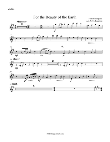 For the Beauty of the Earth (arr. Nick Lacanski)