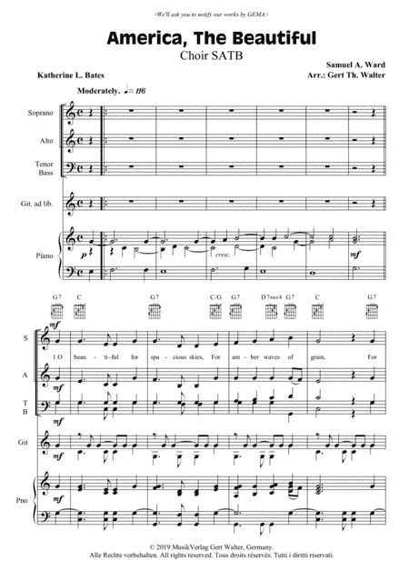 America, The Beautiful (arr. Gert Th. Walter)