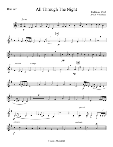 All Through The Night (arr. R. Whitehead)