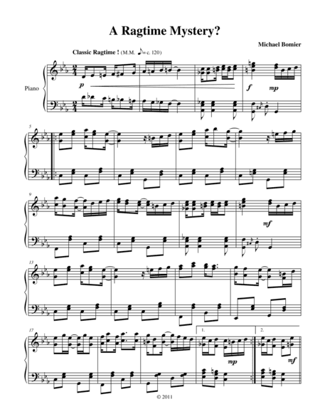 A Ragtime Mystery from New Ragtime Piano Music