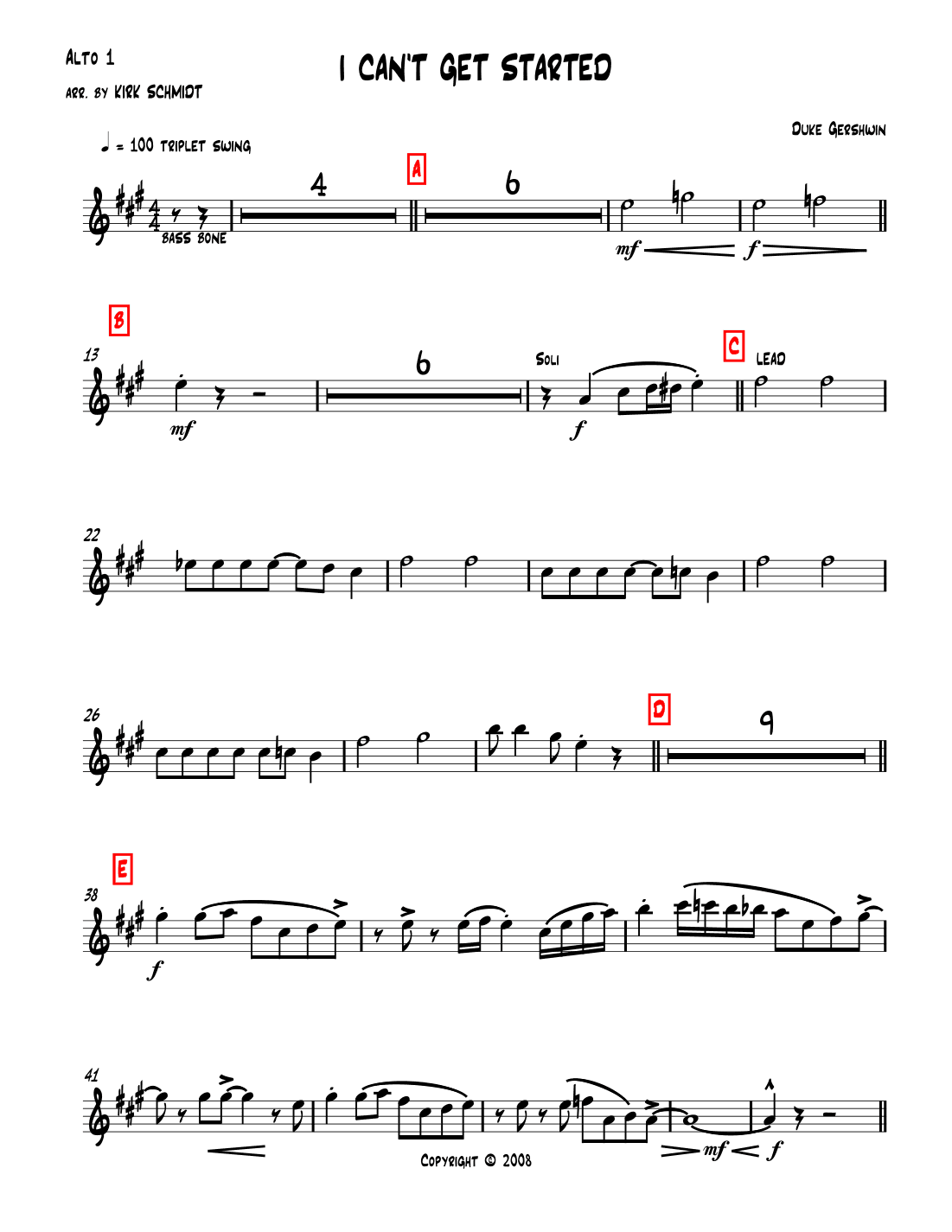 I Can't Get Started (arr. Kirk Schmidt)