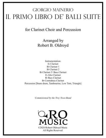 Selections from Il primo libro de' balli for Clarinet Choir (arr. Robert B. Oldroyd)