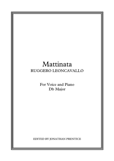 Mattinata (Db Major) (arr. Jonathan Prentice)