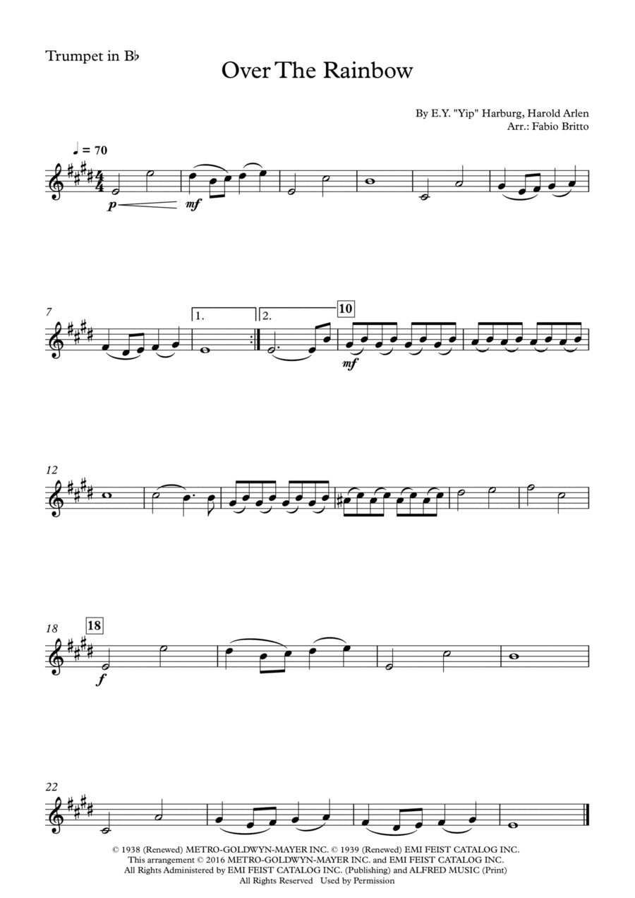 Over The Rainbow (arr. Fabio Britto)