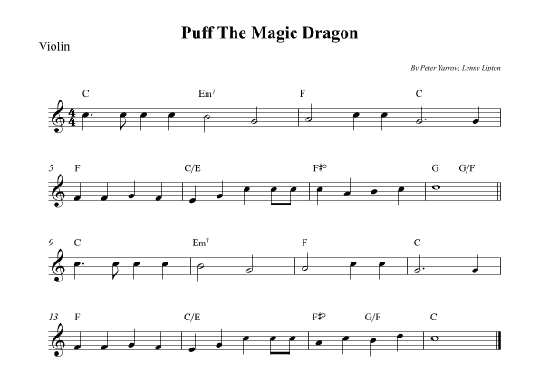Puff The Magic Dragon (arr. Wesley S. SIlva)