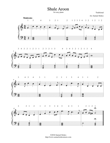 Shule Aroon (Siúil A Rún) - for easy piano (arr. Samuel Stokes)
