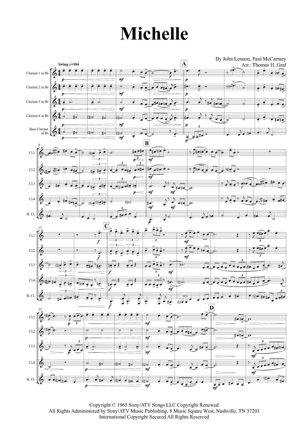 Michelle (arr. Thomas Graf)