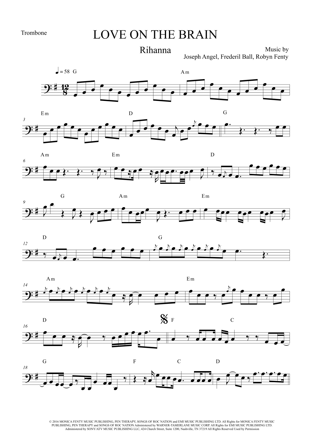 Love On The Brain (arr. The Sheet Music Library)
