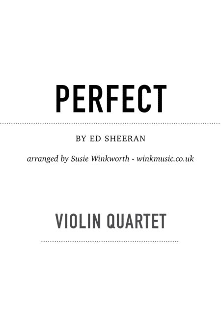 Perfect (arr. Susie Winkworth winkmusic.co.uk)
