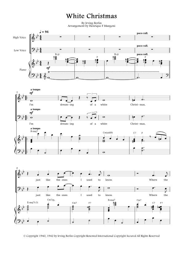 White Christmas (arr. Henrique F Mangoni)