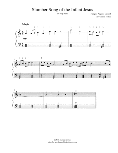 Slumber Song of the Infant Jesus - for easy piano (arr. Samuel Stokes)