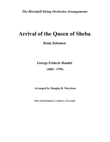 Arrival of the Queen of Sheba from Solomon (arr. Douglas R. Morrison)