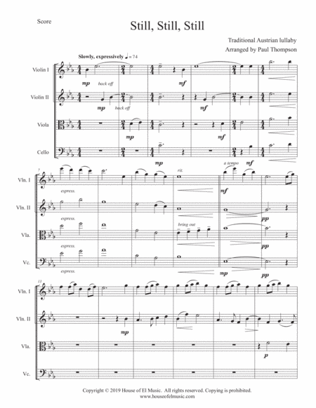 Still, Still, Still - String Quartet (arr. Paul Thompson)