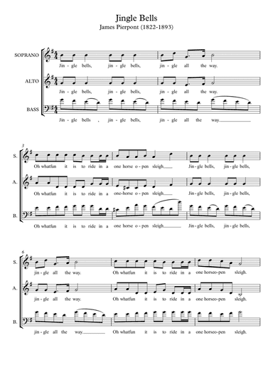 Jingle Bells - SAB (arr. Wesley S. SIlva)