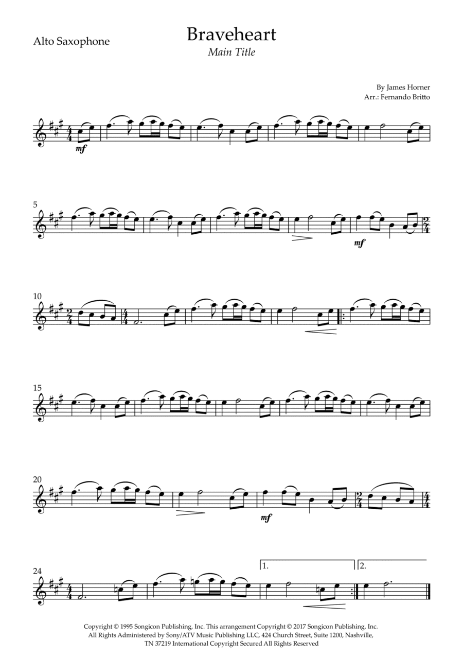 Braveheart - Main Title (arr. Fernando Britto)