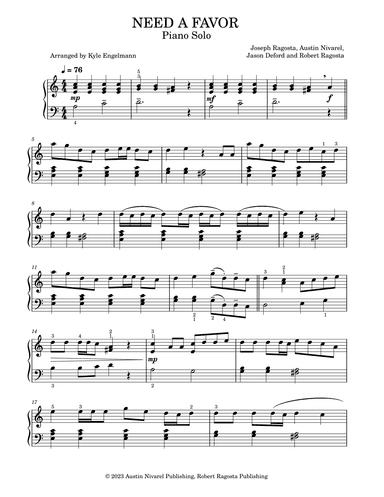Need A Favor (arr. Kyle Engelmann)