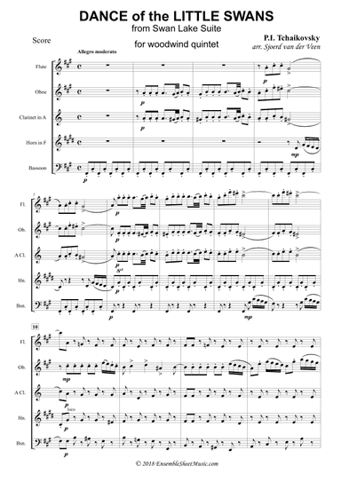 Dance of the Little Swans from Swan lake (Danse des Petits Cygnes) (arr. Sjoerd van der Veen)
