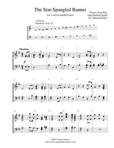 The Star-Spangled Banner - for 3-octave handbell choir (arr. Samuel Stokes)