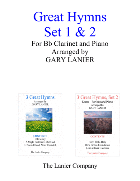 GREAT HYMNS Set 1 & 2 (Duets - Bb Clarinet and Piano with Parts) (arr. Gary Lanier)
