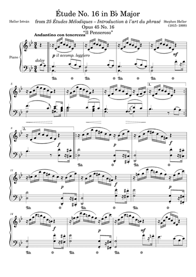 Etude Opus 45 No. 16 in Bb Major (arr. Zachary Corbett)