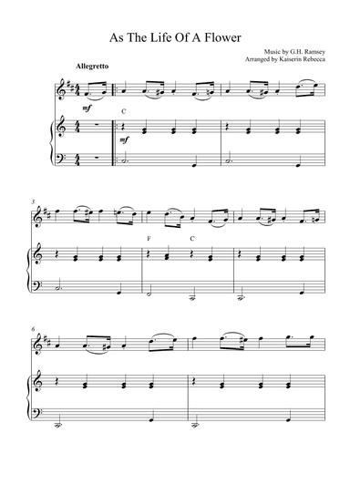 As the Life of a Flower (arr. Kaiserin Rebecca)
