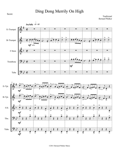 Ding Dong Merrily on High (arr. Bernard Walker)