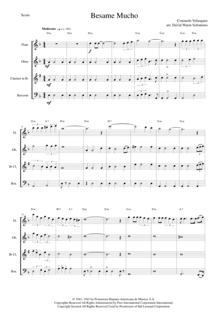 Besame Mucho (Kiss Me Much) (arr. David Warin Solomons)