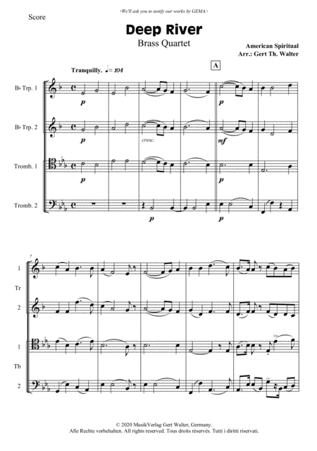 Deep River (arr. Gert Th. Walter)