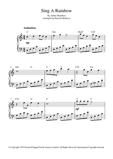 Sing A Rainbow (arr. Kaiserin Rebecca)