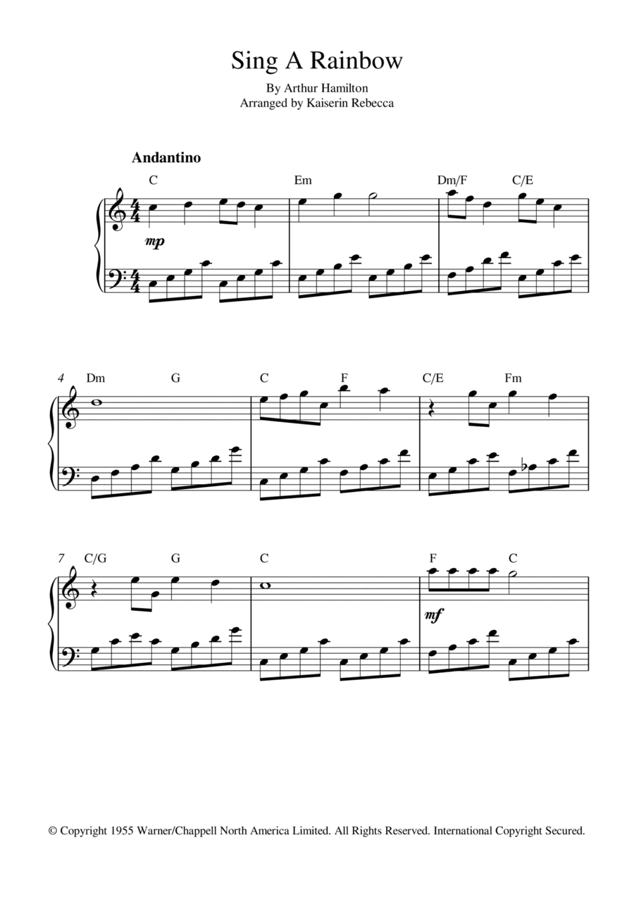 Sing A Rainbow (arr. Kaiserin Rebecca)