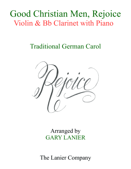 GOOD CHRISTIAN MEN, REJOICE (Violin, Bb Clarinet with Piano & Score/Parts) (arr. Gary Lanier)