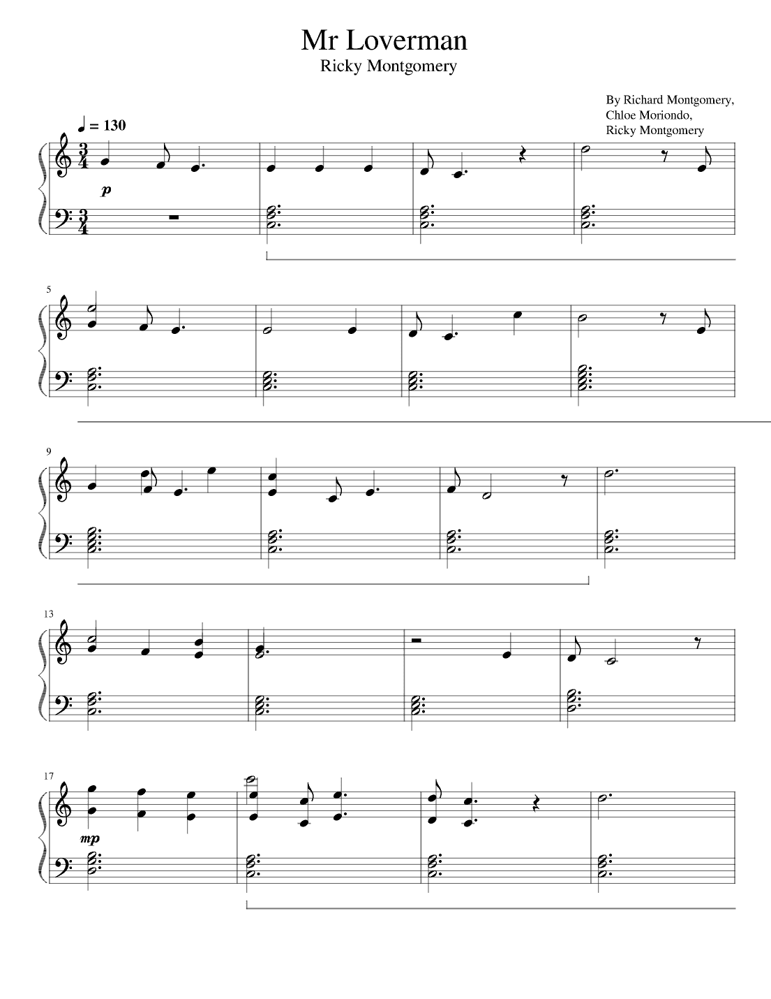 Mr Loverman (feat. Chloe Moriondo) (arr. poon)