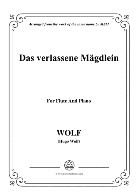 Wolf-Das verlassene Mägdlein, for Flute and Piano (arr. MSM)