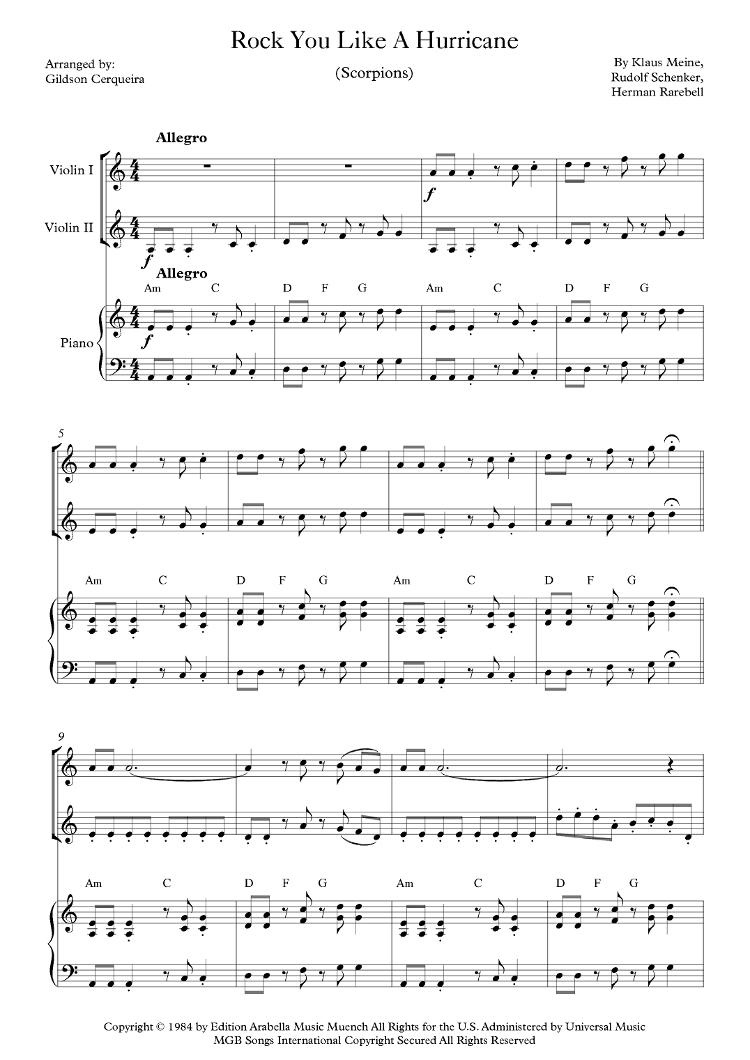 Rock You Like A Hurricane (arr. Gildson Cerqueira)
