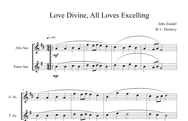 Love Divine, All Loves Excelling (Alto and Tenor Sax Duet) (arr. B. C. Dockery)