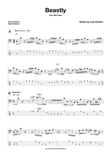 Beastly (arr. Stuart Clayton/Bassline Publishing)