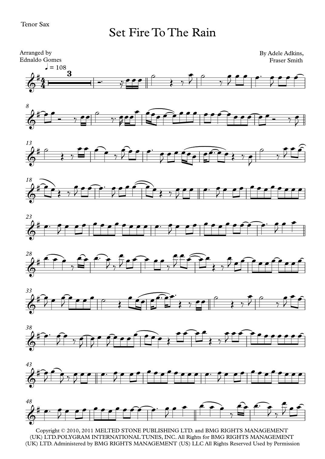 Set Fire To The Rain (arr. Ednaldo Gomes)