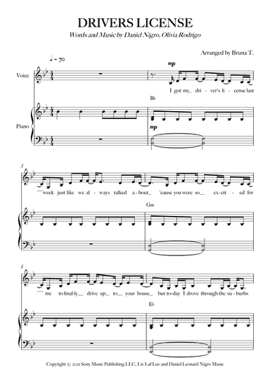 Drivers License (arr. Bruna T.)