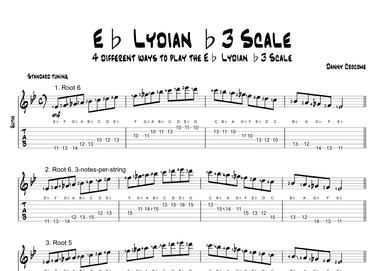 Eb Lydian b3 Scale (4 Ways to Play)