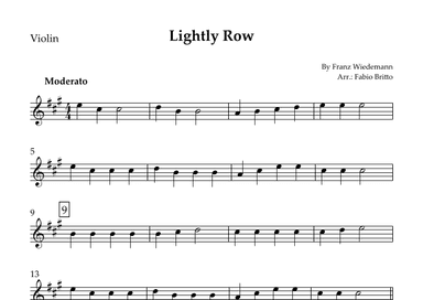 Lightly Row for Violin Solo (arr. Fabio Britto)