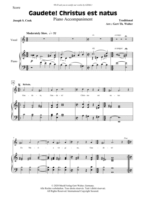 Gaudete! Christus Est Natus (arr. Gert Th. Walter)