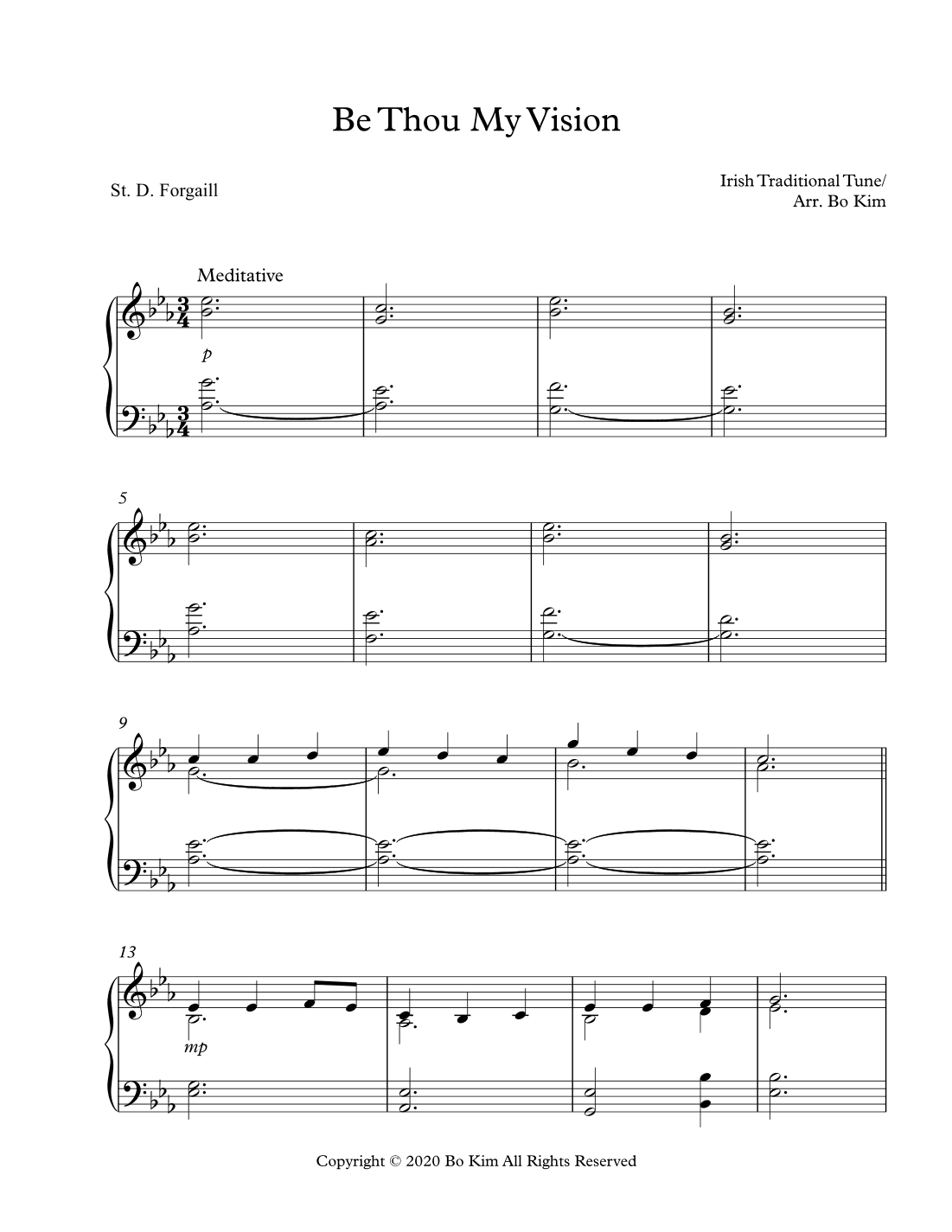 Prayer of St. Patrick (Be Thou My Vision) (arr. Bo Kim)