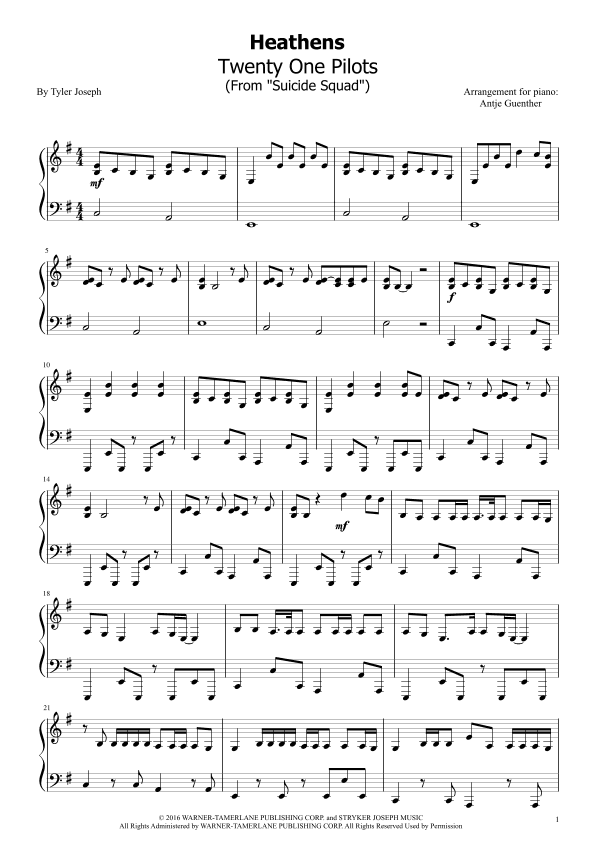 Heathens (arr. Antje Günther)