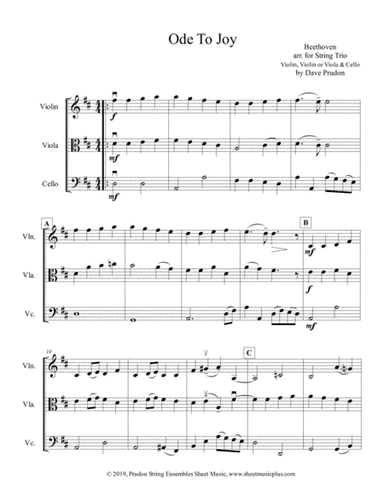 Ode To Joy for String Trio (arr. Dave Prudon)