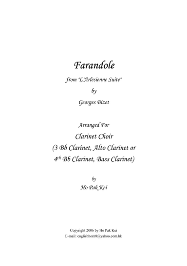 Farandole for clarinet choir (arr. Ho Pak Kei)