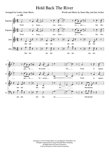 Hold Back The River (arr. Lesley-Anne Harris)