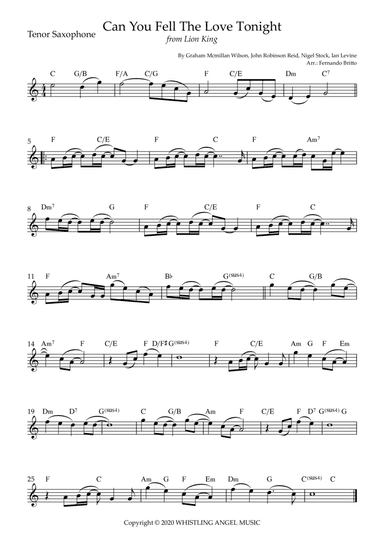 Can You Feel The Love Tonight (arr. Fernando Britto)