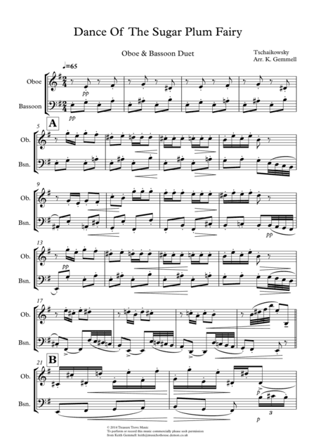 Dance Of The Sugar Plum Fairy: Oboe and Bassoon Duet (arr. Keith Gemmell)