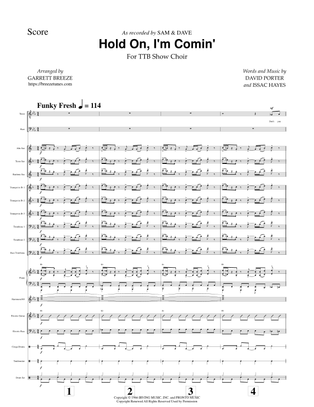 Hold On I'm Comin' (arr. Garrett Breeze)