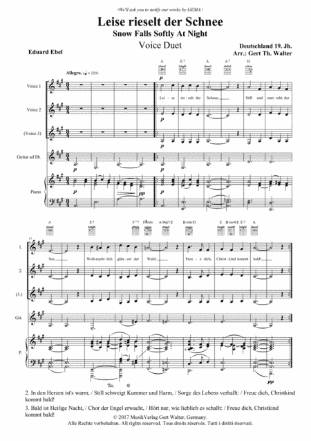 Snow Falls Softly At Night (arr. Gert Th. Walter)